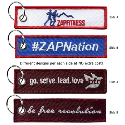 Embroidered Rectangle Key Tags