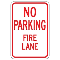 Durable No Parking Fire Lane Sign - Reflective Aluminum Traffic Sign
