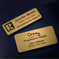 Gold Metal Name Badge