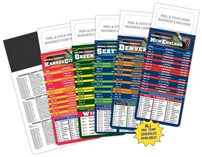 Add Your Business Card NFL Schedule Magnet