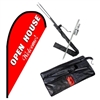 Open House Teardrop Flag Kit - Red | Real Estate Display Flag