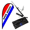 Open House Teardrop Flag Kit - Red, White & Blue | Real Estate Flag