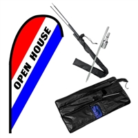 Open House Teardrop Flag Kit - Red, White & Blue | Real Estate Flag