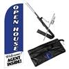 Open House Vertical Feather Flag Kit - Blue & White | Real Estate Flag