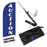 Auction Feather Flag Kit Yellow & Blue | Outdoor Advertising Flag