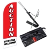 Blue Auction Feather Flag Kit | Outdoor Auction Advertising Flag
