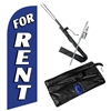 Blue For Rent Feather Flag Kit | Outdoor Rental Advertising Flag