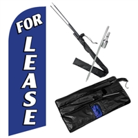 Blue For Lease Feather Flag Kit | Outdoor Leasing Advertising Flag