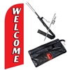 Red & White Welcome Feather Flag Kit | Outdoor Event Flag