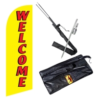 Yellow & Red Welcome Feather Flag Kit | Outdoor Event Flag
