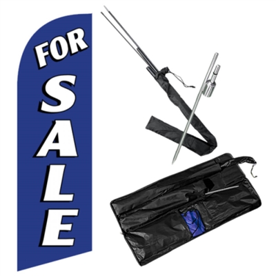Blue & White For Sale Feather Flag Kit | Real Estate Flag