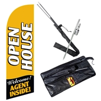 Gold Black Open House Feather Flag Kit | Real Estate Display