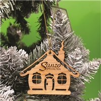 Personalized Wood House Shaped Ornament