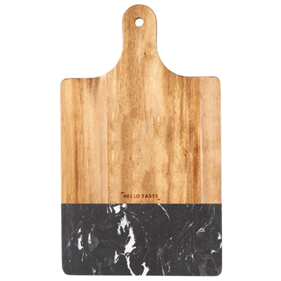 Modern Black Marble and Wood Cutting Board | Personalized Gifts & Corporate Giveaway