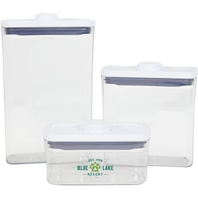 OXO 3-piece Slim POP Container Set | Keep Ingredients Fresh and Organized with Pad Print