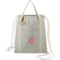 Custom Repose Recycled Cotton Drawstring Bag with Embroidered Logo