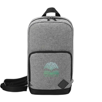 Graphite Deluxe Recycled Sling Backpack | Full Color Embroidered Logo