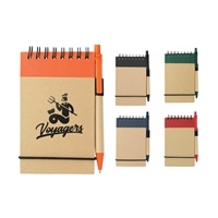 FSC Mix Recycled Jotter with Pen | Full Color Pad Print Custom Eco Notebook 5x3