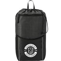 Custom Full Color Grid 14L Drawstring Backpack | Lightweight Promo Bag