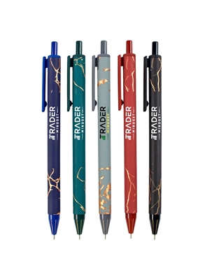 Marble Comfort Pen | Silk Screen Custom Promotional Pen | Soft Touch Executive Pen