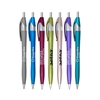 Javalina Comfort Spring Pen | Soft Touch Promotional Pen | Metallic Spring Colors | Blue & Black Ink