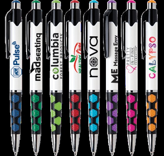 Mardi Gras Customizable Hexagon Grip Pens | Smooth Writing