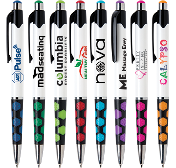 Mardi Gras Customizable Hexagon Grip Pens | Smooth Writing