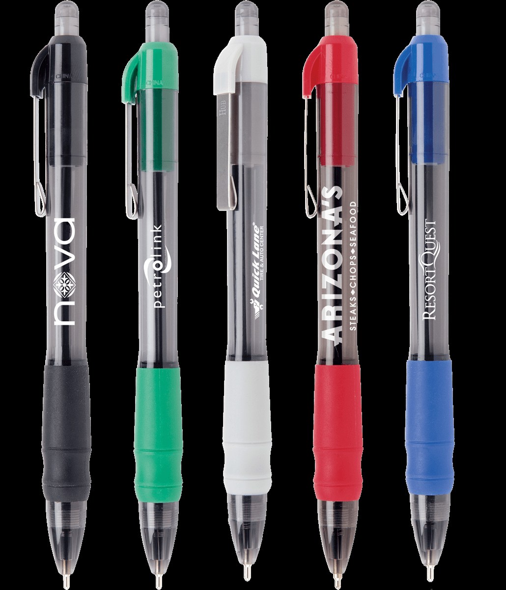 MaxGlide Click Customizable Translucent Corporate Pen | Smooth & Reliable