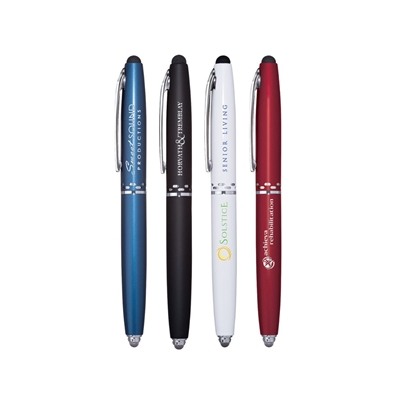 Schifano Triple Function Pen | Custom Promotional Pens with Stylus | Light
