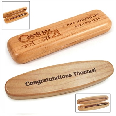 Engraved Wood Pen and Pen Box Set