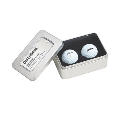 Titleist Business Card Tin | 2 Custom Full Color Imprinted Logo Golf Balls