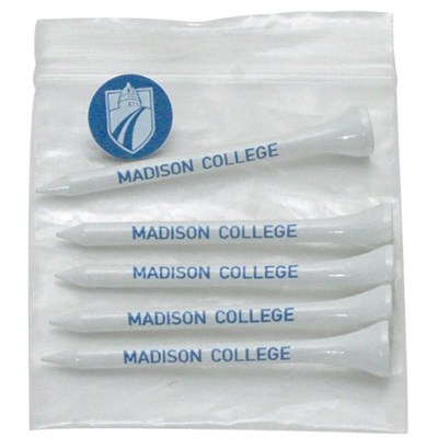 Custom Golf Tee and Ball Marker Pack | Perfect for Trade Shows & Tournaments | (5) 3 1/4" tees and (1) ball marker