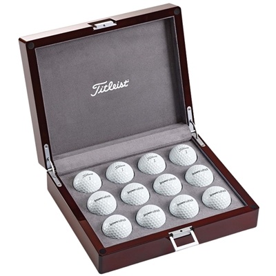 Titleist Custom Wooden Box | Premium Logo Golf Ball Gift with Full Color Imprint
