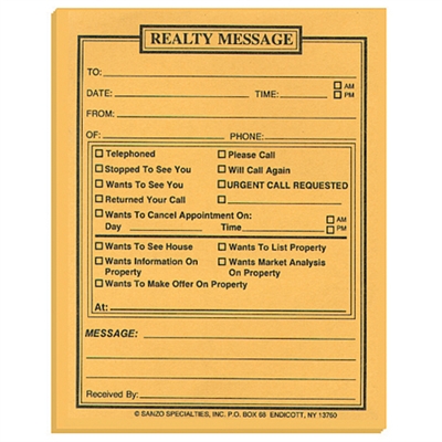 Real Estate Message Pads