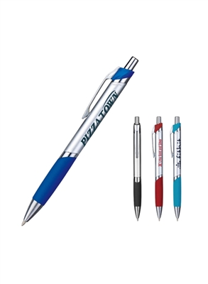 Temple Metallic Silkscreen | Promotional Pen | Custom Printing | Retractable Ballpoint