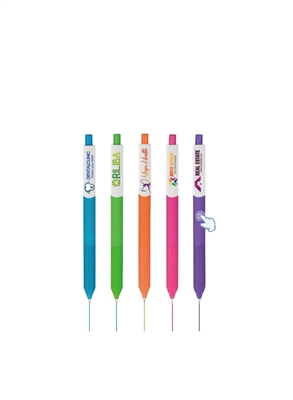 Alamo Gel Soft Touch Pen | Custom Silkscreen & Full Color XL Clip Imprint | Stylish Gel Pens for Promotions
