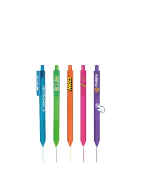Alamo Gel Soft Touch Pen | Custom Silkscreen & Full Color XL Clip Imprint | Promotional Gel Pens | Customizable Clips