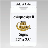 Simpo II 22" x 28" White A Frame with 2 Custom Signs