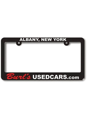 New York Two Color Silk Screen Plastic License Plate Frame | Custom Multi-Color Logos
