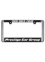 New York 2 Step Raised Lettering Plastic License Plate Frame | Brushed Aluminum, Made in USA