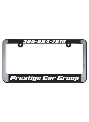 New York 2 Step Raised Lettering Plastic License Plate Frame | Brushed Aluminum, Made in USA