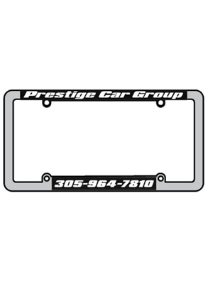 Ohio 2 Step Raised Lettering Plastic License Plate Frame | Brushed Aluminum, Made in USA