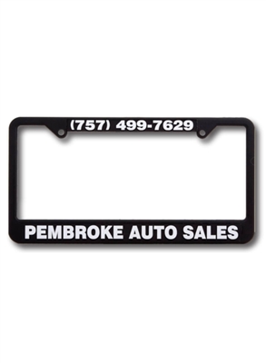 Custom Plastic License Plate Frame | Raised Lettering, 12 Style Options