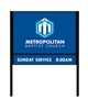 Double panel architectural aluminum sign frame system with powder-coated finish