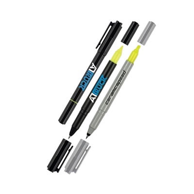 uni-ball Combi Highlighter Pen | Ballpoint  | Highlighter in One | Black Ink