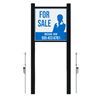 Adjustable aluminum real estate sign frame with stake system and slotted rails