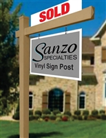 Colonial PVC Yard Sign Post 6 Foot - Tan Khaki