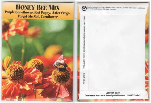 Honey Bee Mix Flower Seed Packets - Blank