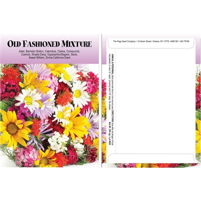 Old Fashioned Mix Flower Seed Packets Blank