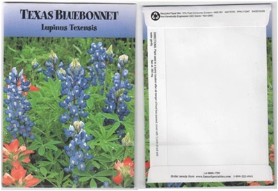 Texas Bluebonnet Flower Seed Packets Blank